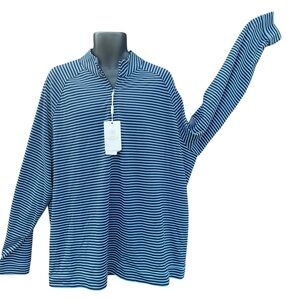 Hart Schaffner Marx Luxury men's sportswear pullover blues 1/4 zip sz XXL NWT